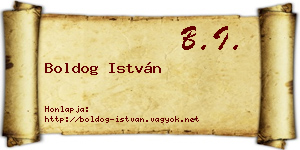 Boldog István névjegykártya